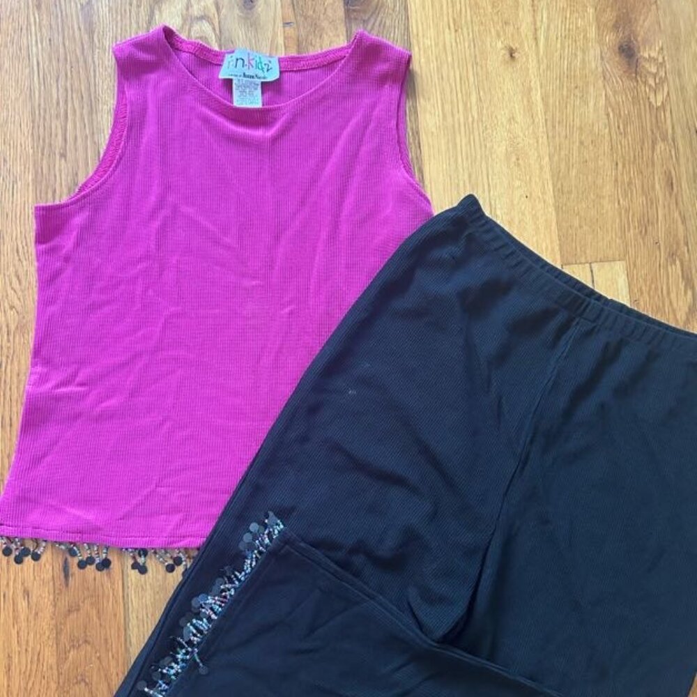 Vintage R.N. Kidz Beaded Tank Top and Pants Set Size 14